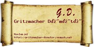 Gritzmacher Dömötör névjegykártya